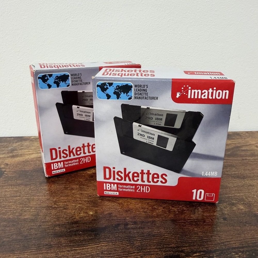 20 Imation 3.5" Floppy Disks Diskettes IBM Formatted 1.44MB 2HD New